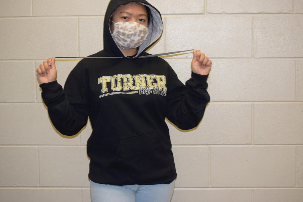 Black Hoody with Gray Hood liner